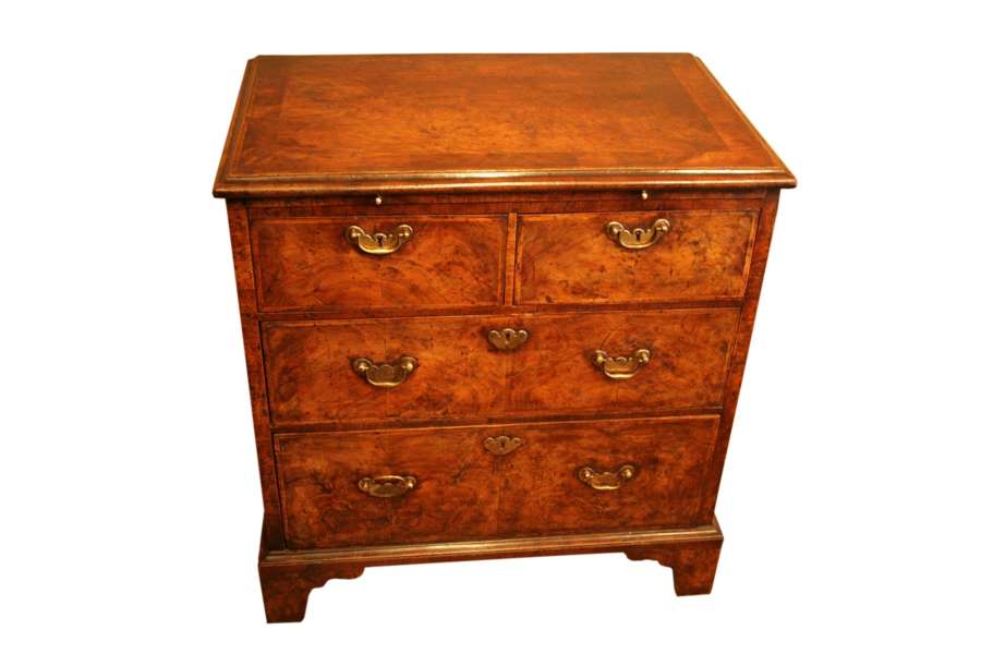 A Rare Small George I Figured Walnut Chest Of Drawers