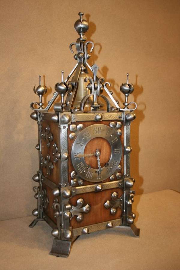 An Impressive Medieval Style Bracket Clock And Bracket