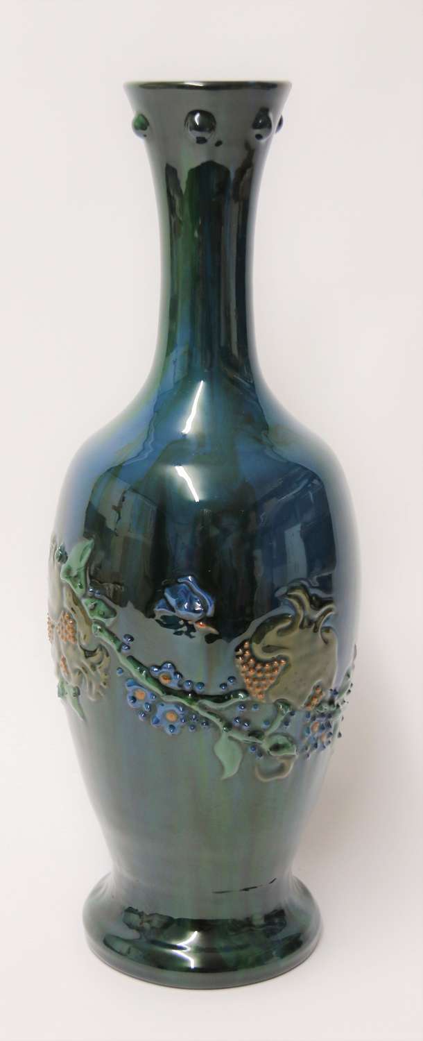 Sir Edmund Harry Elton Sunflower factory pottery vase, Circa 1890