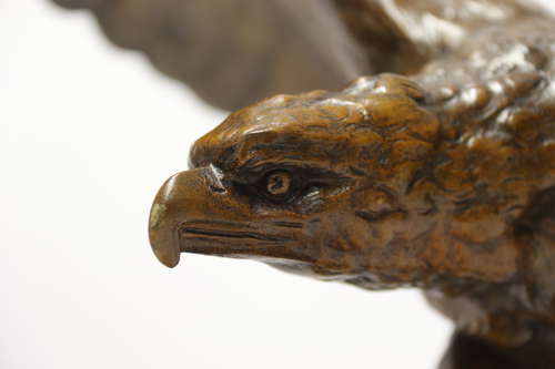 A large and impressive bronze sculpture of a Eagle by Claude Mirval