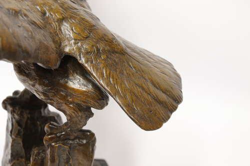 A large and impressive bronze sculpture of a Eagle by Claude Mirval
