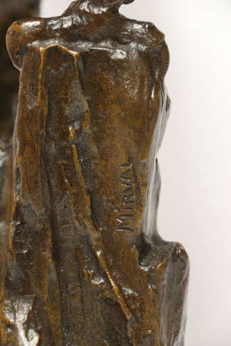 A large and impressive bronze sculpture of a Eagle by Claude Mirval