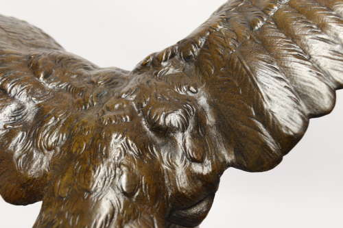 A large and impressive bronze sculpture of a Eagle by Claude Mirval