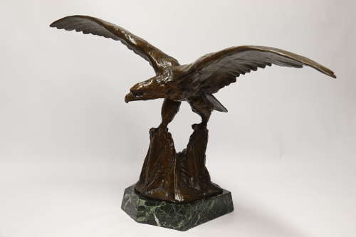 A large and impressive bronze sculpture of a Eagle by Claude Mirval
