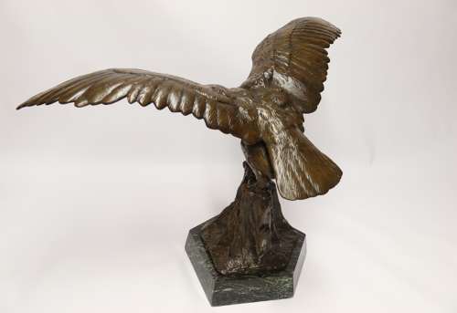 A large and impressive bronze sculpture of a Eagle by Claude Mirval