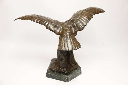 A large and impressive bronze sculpture of a Eagle by Claude Mirval