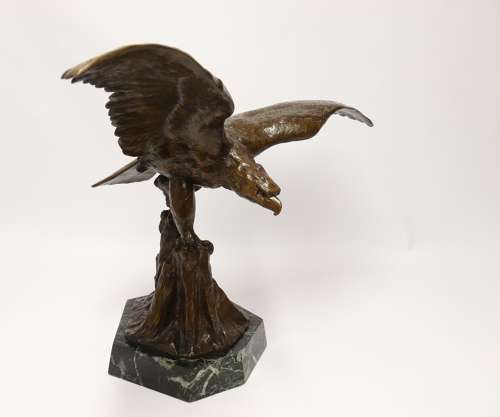 A large and impressive bronze sculpture of a Eagle by Claude Mirval