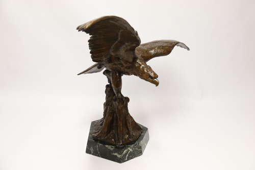 A large and impressive bronze sculpture of a Eagle by Claude Mirval