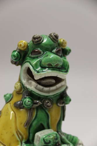 A fine 19th c Chinese porcelain Buddhist Lion or foo dog