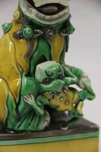 A fine 19th c Chinese porcelain Buddhist Lion or foo dog