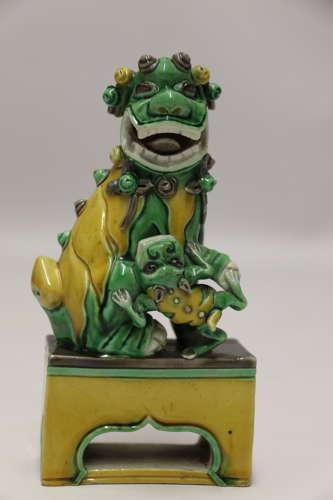 A fine 19th c Chinese porcelain Buddhist Lion or foo dog