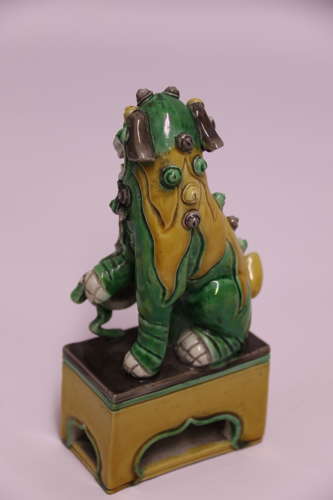 A fine 19th c Chinese porcelain Buddhist Lion or foo dog