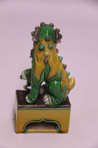 A fine 19th c Chinese porcelain Buddhist Lion or foo dog