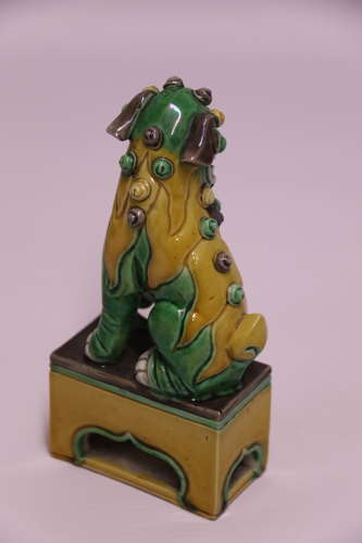 A fine 19th c Chinese porcelain Buddhist Lion or foo dog