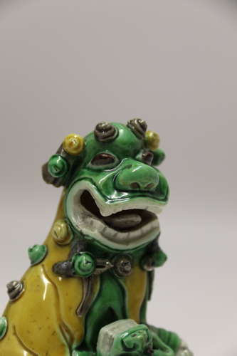 A fine 19th c Chinese porcelain Buddhist Lion or foo dog