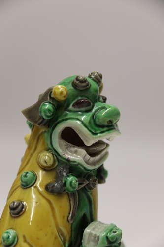 A fine 19th c Chinese porcelain Buddhist Lion or foo dog