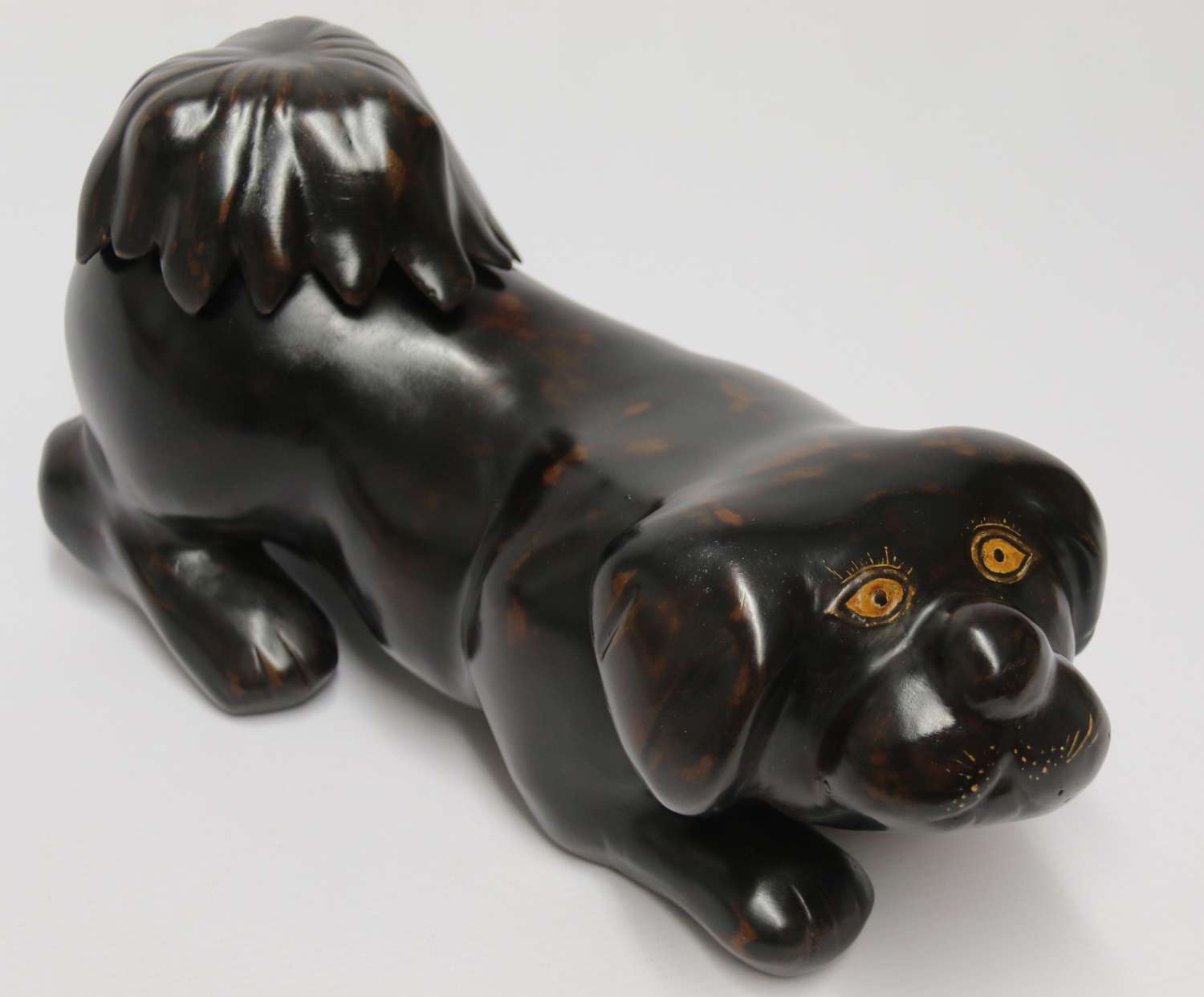 19th century Japanese Papier Mache container in the form of a puppy