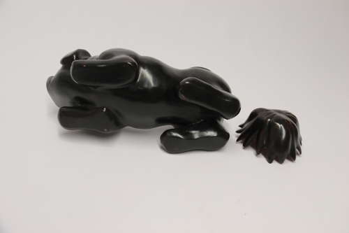 19th century Japanese Papier Mache container in the form of a puppy