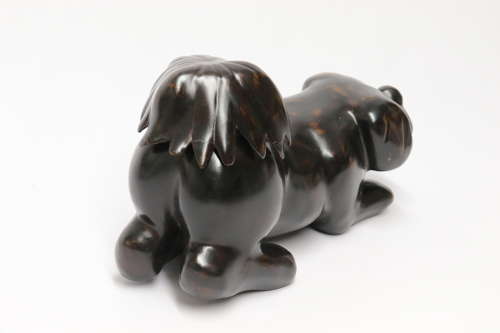 19th century Japanese Papier Mache container in the form of a puppy