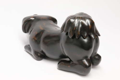 19th century Japanese Papier Mache container in the form of a puppy