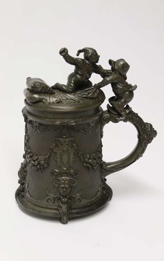 19th century historical military commemorative pewter stein circa 1870
