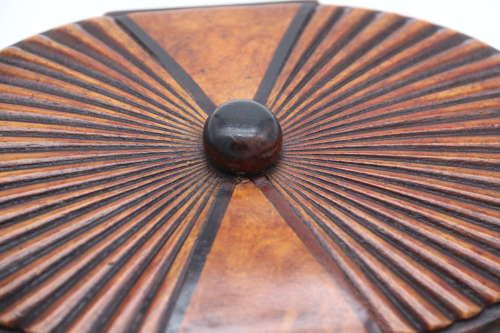 French Art Deco carved wood jewel casket circa 1930