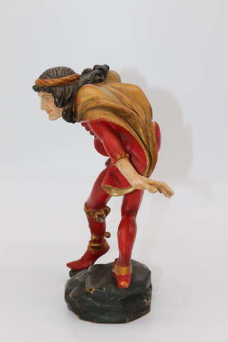 Pair of Black Forest polychrome painted jesters made from lime wood