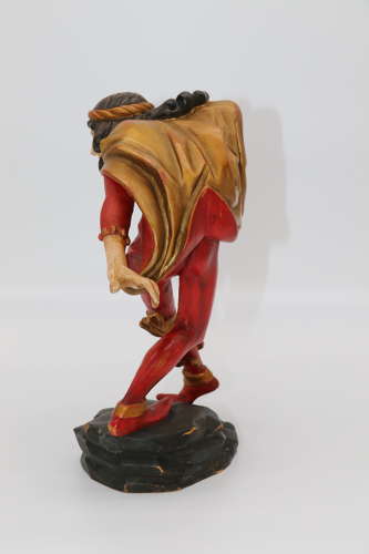 Pair of Black Forest polychrome painted jesters made from lime wood
