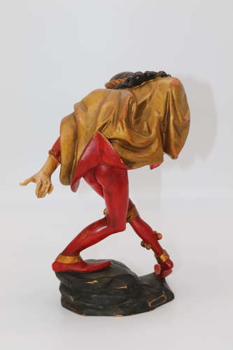 Pair of Black Forest polychrome painted jesters made from lime wood
