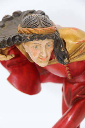 Pair of Black Forest polychrome painted jesters made from lime wood