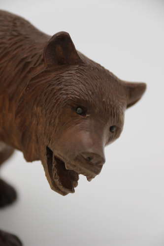 Swiss Black Forest hand carved bear made from limewood circa 1900