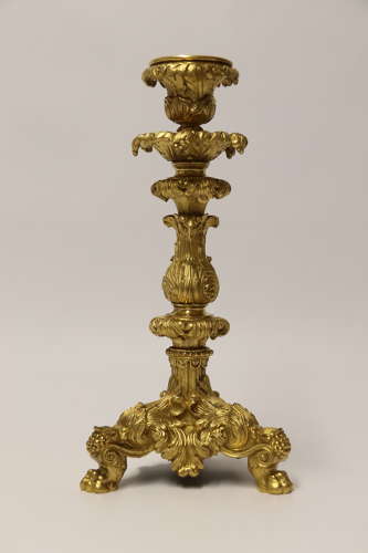 An exquisite pair of early 19th C French ormolu candlesticks C 1830