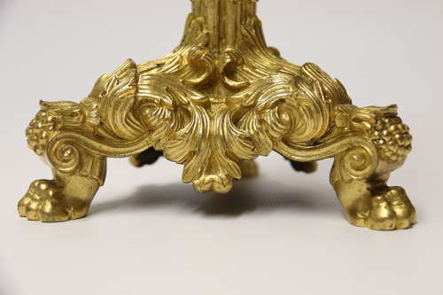 An exquisite pair of early 19th C French ormolu candlesticks C 1830