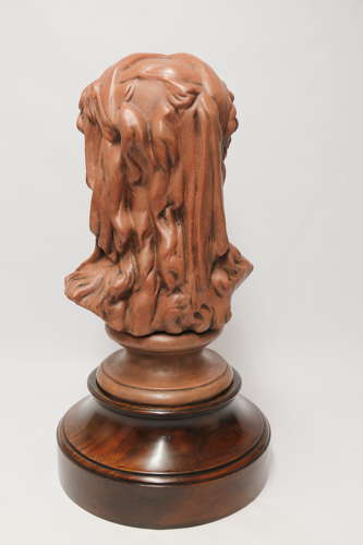 A large French terracotta bust of a beautiful medieval maiden, C 1910