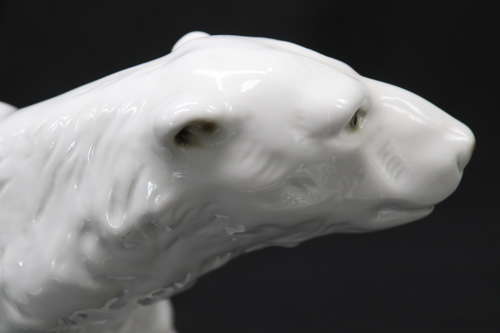 A large Royal Dux porcelain figure of a polar bear, circa 1950