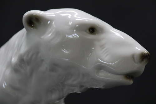 A large Royal Dux porcelain figure of a polar bear, circa 1950