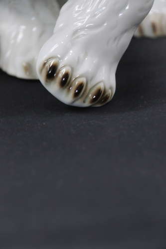 A large Royal Dux porcelain figure of a polar bear, circa 1950