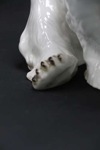 A large Royal Dux porcelain figure of a polar bear, circa 1950