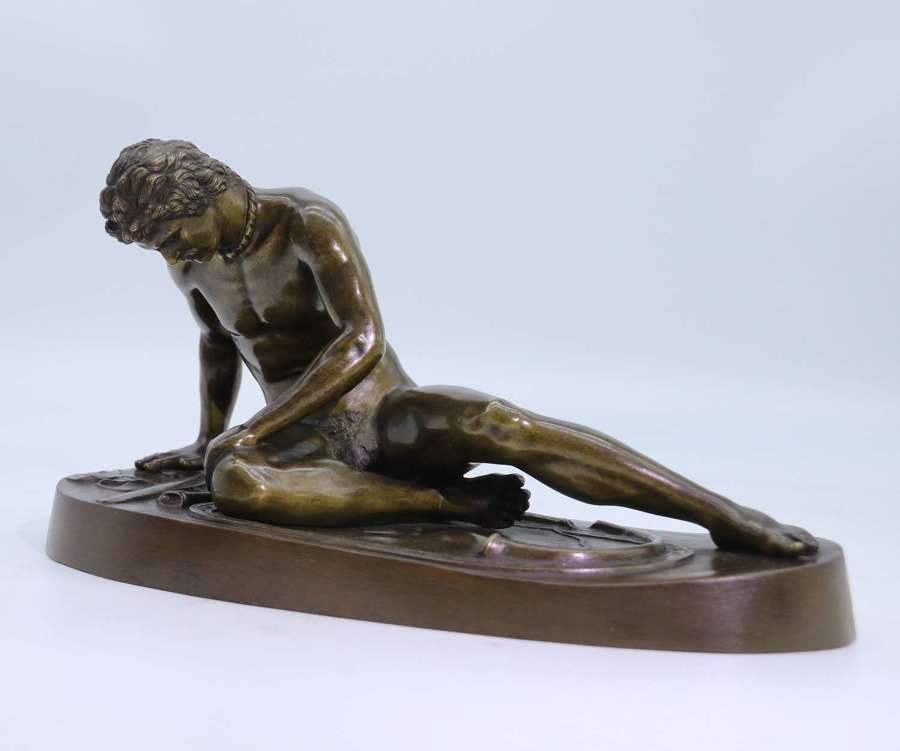 Italian 19th century patinated bronze sculpture of the Dying Gaul
