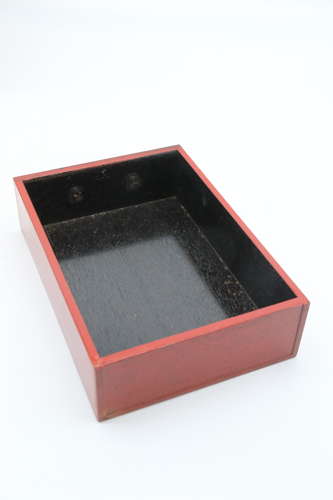 19th century Japanese red lacquer & bronze collectors cabinet C1880