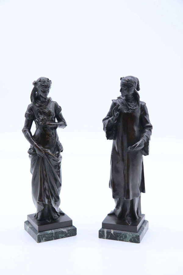 A pair of 19th century Renaissance style bronzes by Jean Baptiste