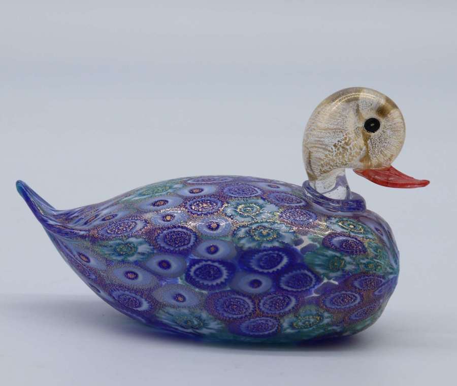 Art glass Millefiori Italian glass duck