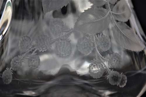 19th C English Stourbridge hand engraved jug attributed to W. Fritsche