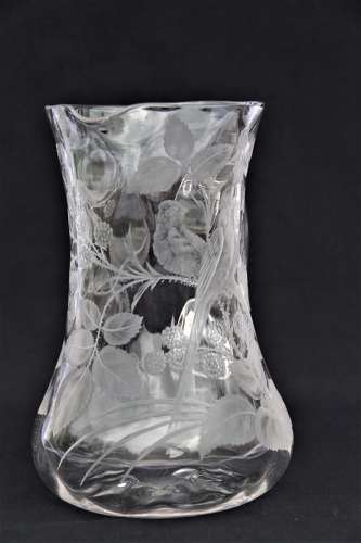 19th C English Stourbridge hand engraved jug attributed to W. Fritsche