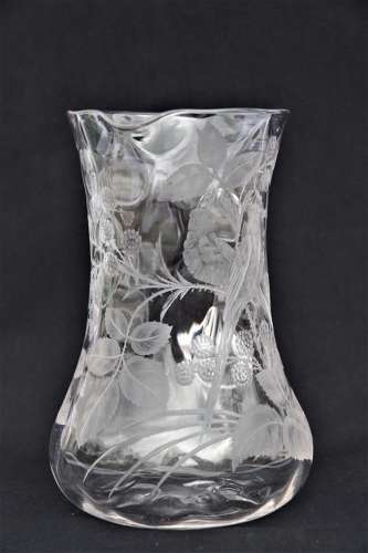 19th C English Stourbridge hand engraved jug attributed to W. Fritsche