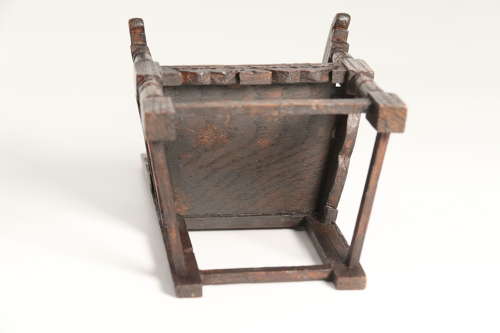A miniature country oak panelled and carved wainscot armchair, C1900