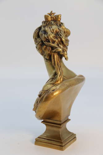 A 19th century gilt bronze bust of Diana the Huntress after J A Houdon