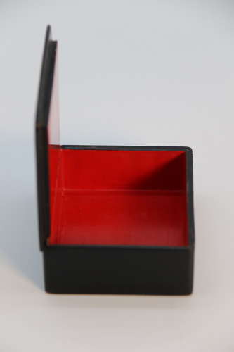 A Russian lacquered box hand painted with a portrait of a lady C 1920