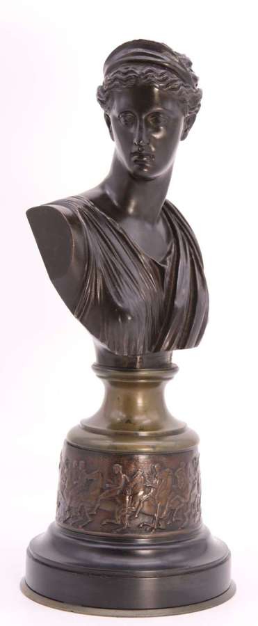 19th century French bronze study of Diana the Huntress, circa 1860