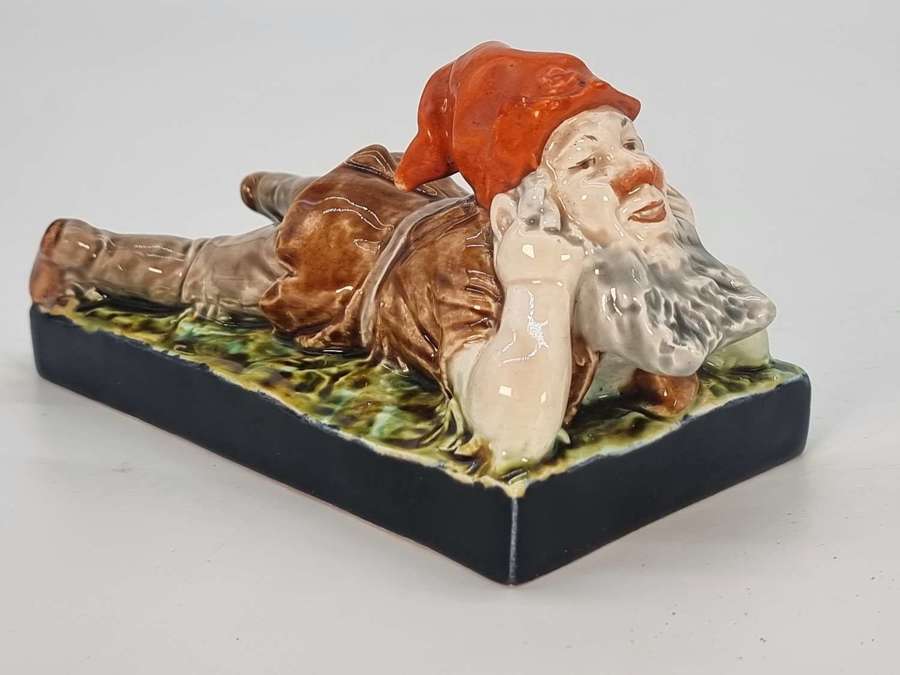 A German or Austrian majolica pottery figure of a gnome circa 1880